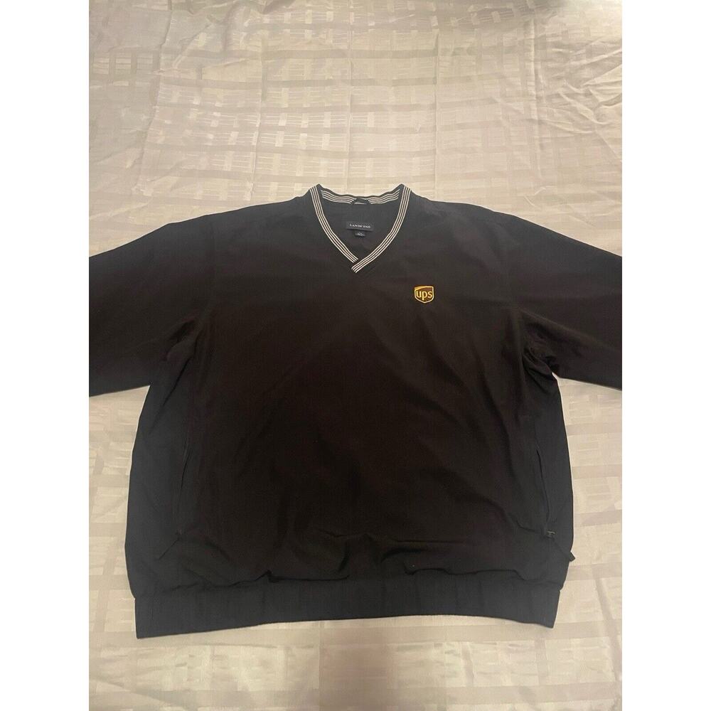 Lands End UPS Logo Mens Pullover Work Jacket Size Large Lined Windbreaker - Picture 10 of 11